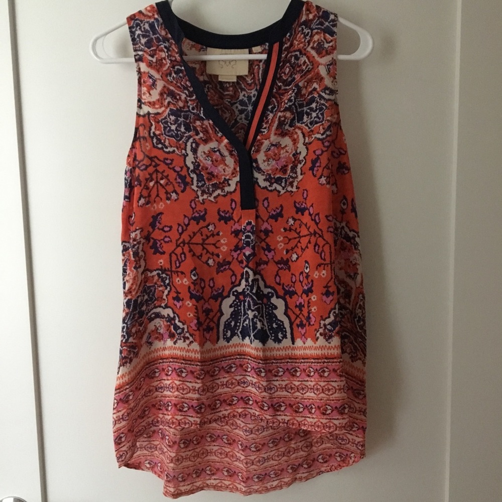 Anthropologie silk tank top